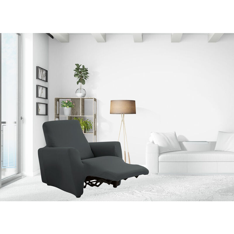 foto del prodotto biancheriaweb copripoltrona reclinabile elasticizzato antimacchia magic tinta unita grigio stone poltrona relax idrorepellente