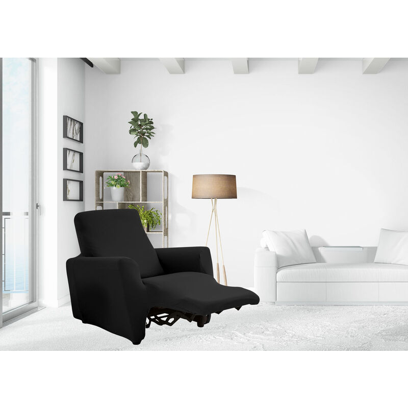 foto del prodotto biancheriaweb copripoltrona reclinabile elasticizzato antimacchia magic tinta unita nero poltrona relax idrorepellente