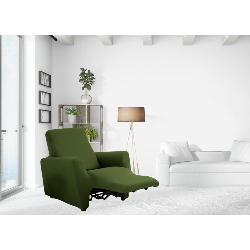 foto del prodotto biancheriaweb copripoltrona reclinabile elasticizzato antimacchia magic tinta unita verde poltrona relax idrorepellente