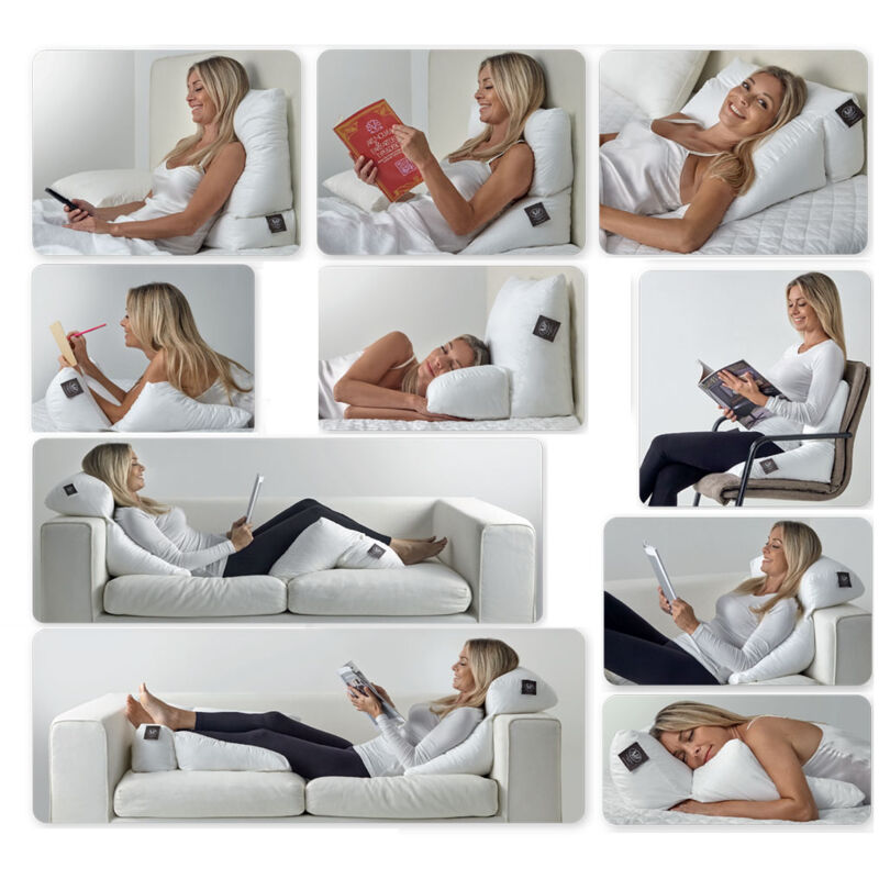 foto del prodotto biancheriaweb cuscino ergonomico posturale decapillow 10 usi 1 cuscino multi posizione sostegno gambe spalle, misuracuscinocolorebianco