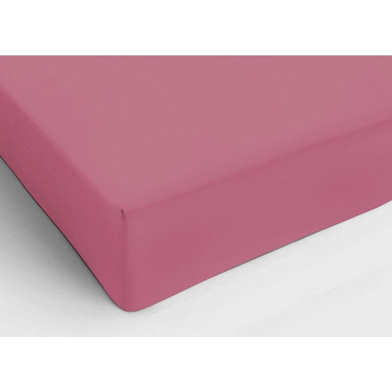 foto del prodotto biancheriaweb lenzuolo sotto con angoli coprimaterasso in cotone tinta unita colore fucsia c.n., misuramatrimonialecolorefucsia