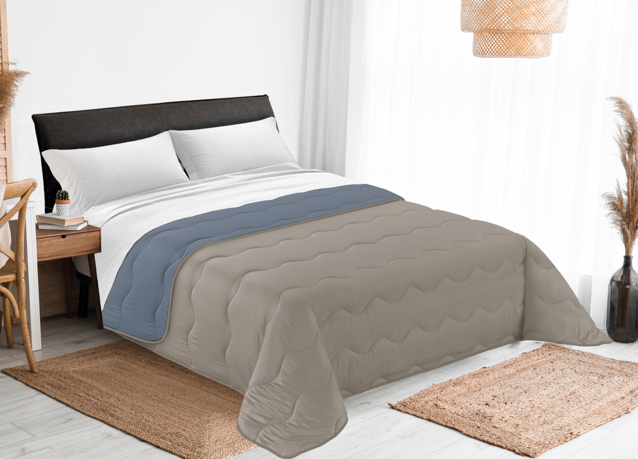 foto del prodotto biancheriaweb quilt trapuntino piumino estivo 100gr mq diadema bicolor double face, misurasingolocoloretortora sugar