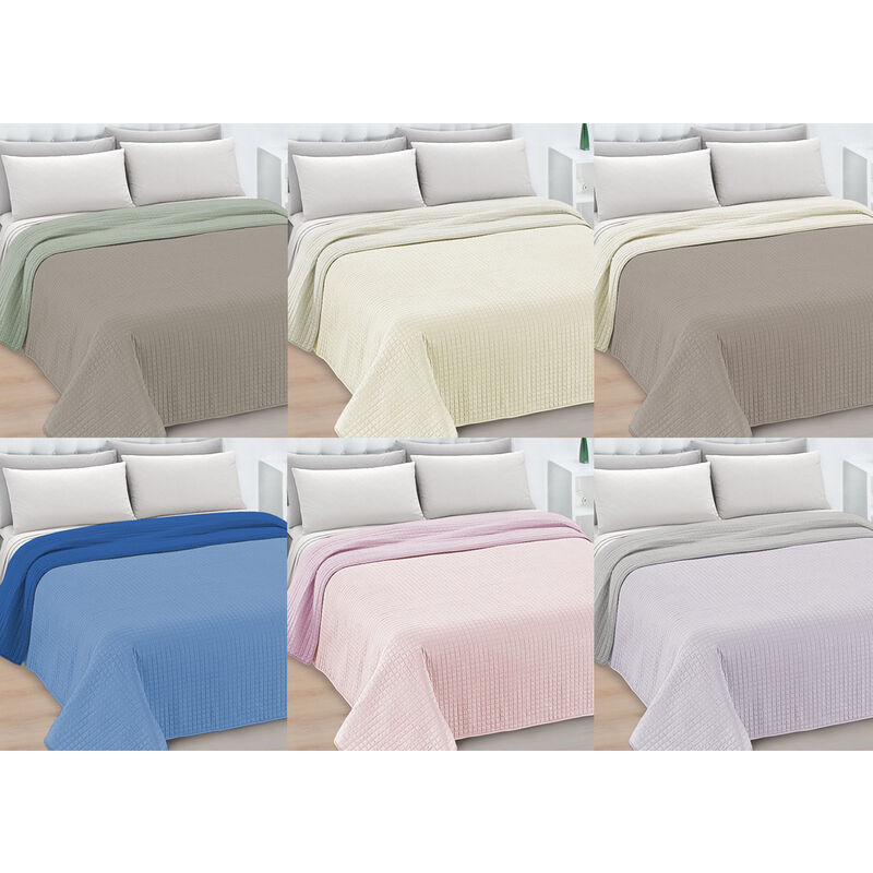 foto del prodotto biancheriaweb quilt trapuntino piumino estivo double face 100gr mq microfibra zefiro, misuramatrimonialecoloreblu azzurro