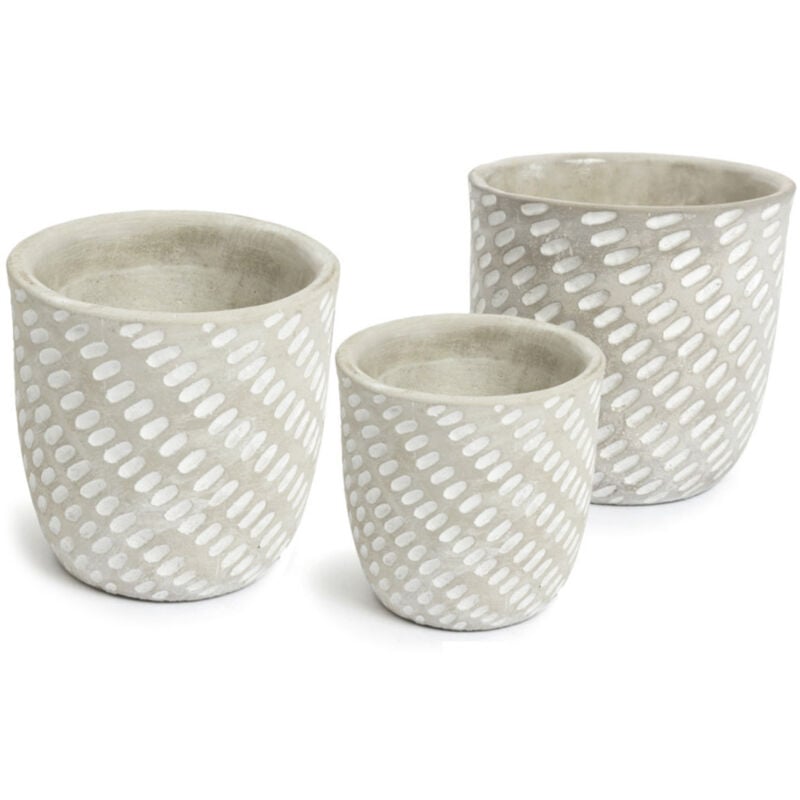foto del prodotto biancheriaweb set 3 vaso decorativo moderno per fiori in cemento design modello mark
