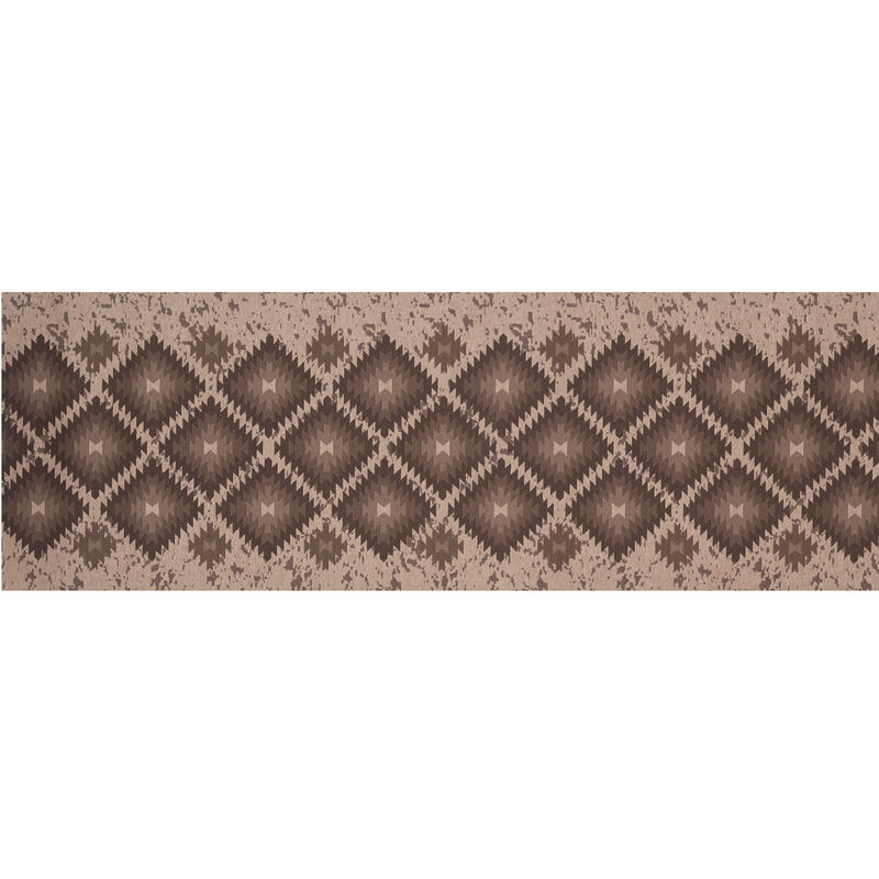 foto del prodotto biancheriaweb tappeto passatoia in tessuto jacquard linea emozioni disegno oasi fango, misura57x50colorefango