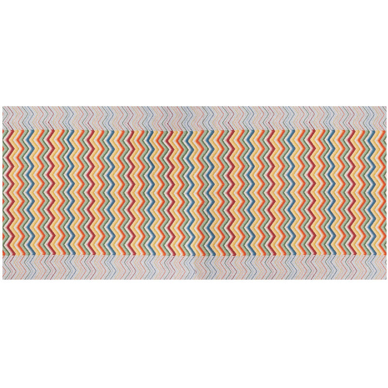 foto del prodotto biancheriaweb tappeto passatoia tessuto jacquard linea emozioni dis. zig zag twist multicolor, misura57x50coloremulticolor