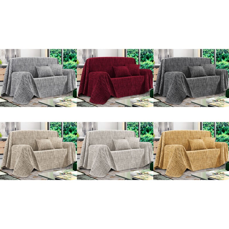 immagine 0 del prodotto biancheriaweb telo arredo copridivano multiuso copritutto misto cotone modello multirighe, misura180x260colorelino