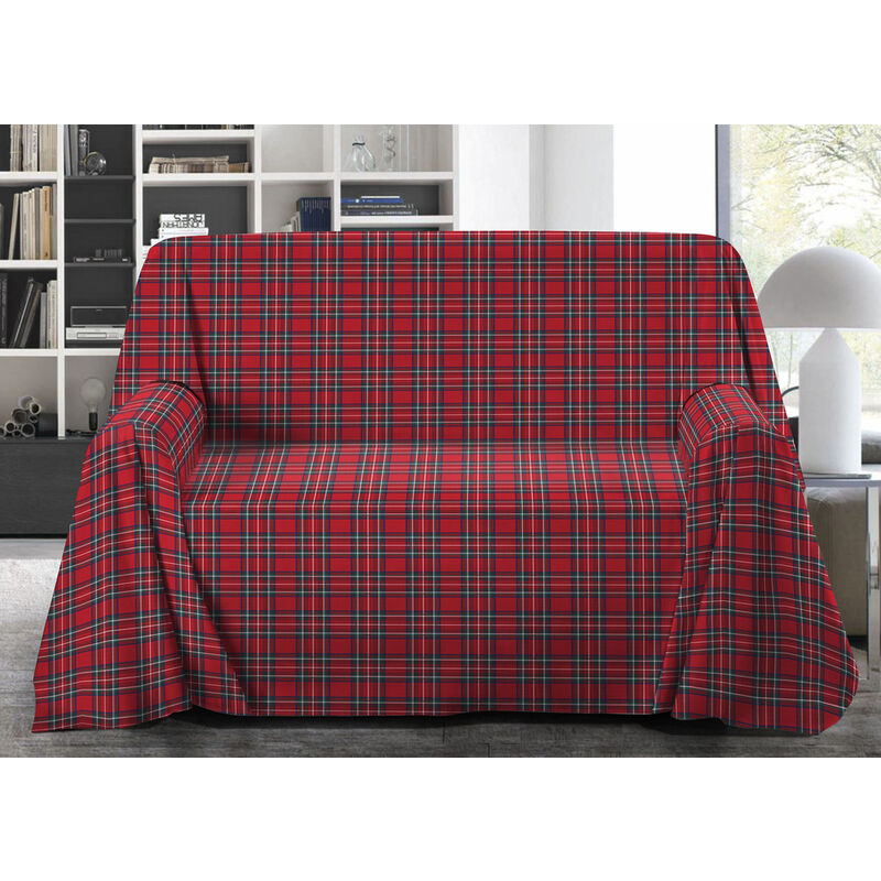 foto del prodotto biancheriaweb telo arredo copritutto multiuso salvadivano in 100 cotone scozzese kilt, misuramatrimonialecolorekilt