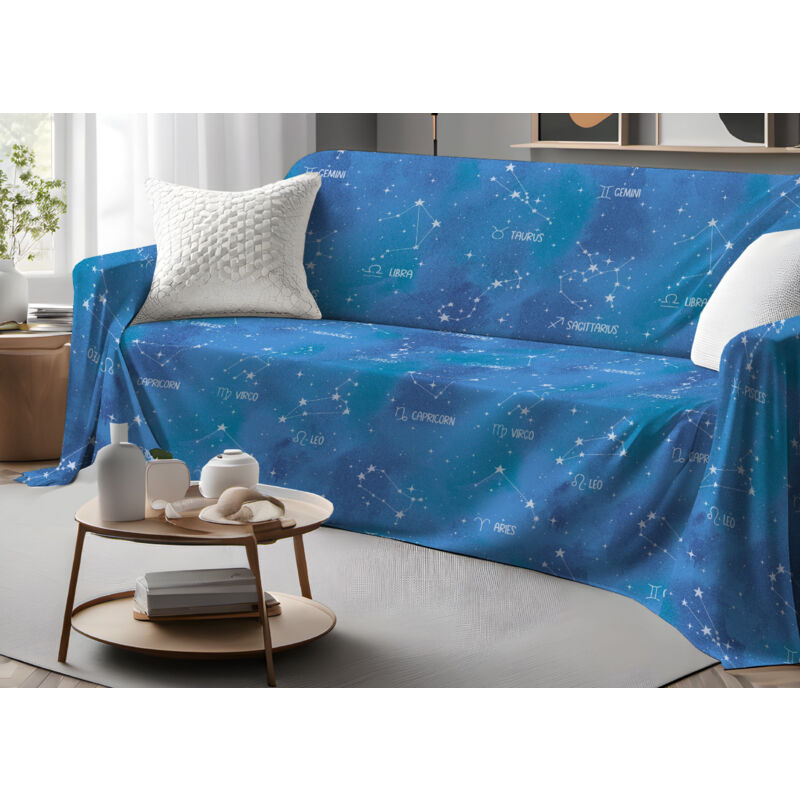 foto del prodotto biancheriaweb telo arredo granfoulard copritutto salvadivano 100 cotone dis. zodiaco, misurasingolocolorezodiaco