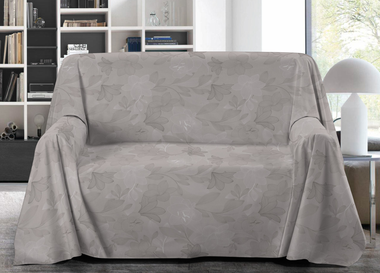 foto del prodotto biancheriaweb telo arredo granfoulard copritutto salvadivano 100 cotone disegno lily, misurasingolocolorebeige