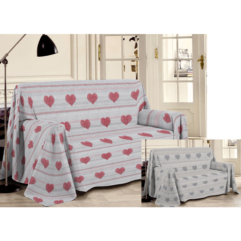 foto del prodotto biancheriaweb telo arredo multiuso linea pensieri delicati in 100 cotone dis cuori 6979, misurasingolocolorerosso