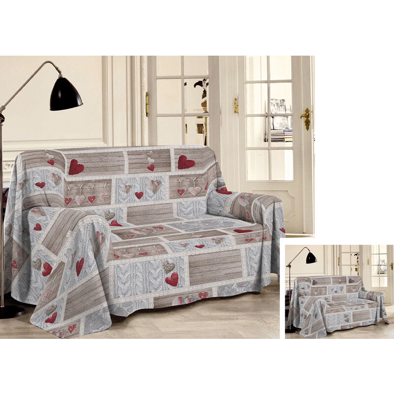 foto del prodotto biancheriaweb telo arredo multiuso linea pensieri delicati in 100 cotone disegno shabby love, misurasingolocolorebeige