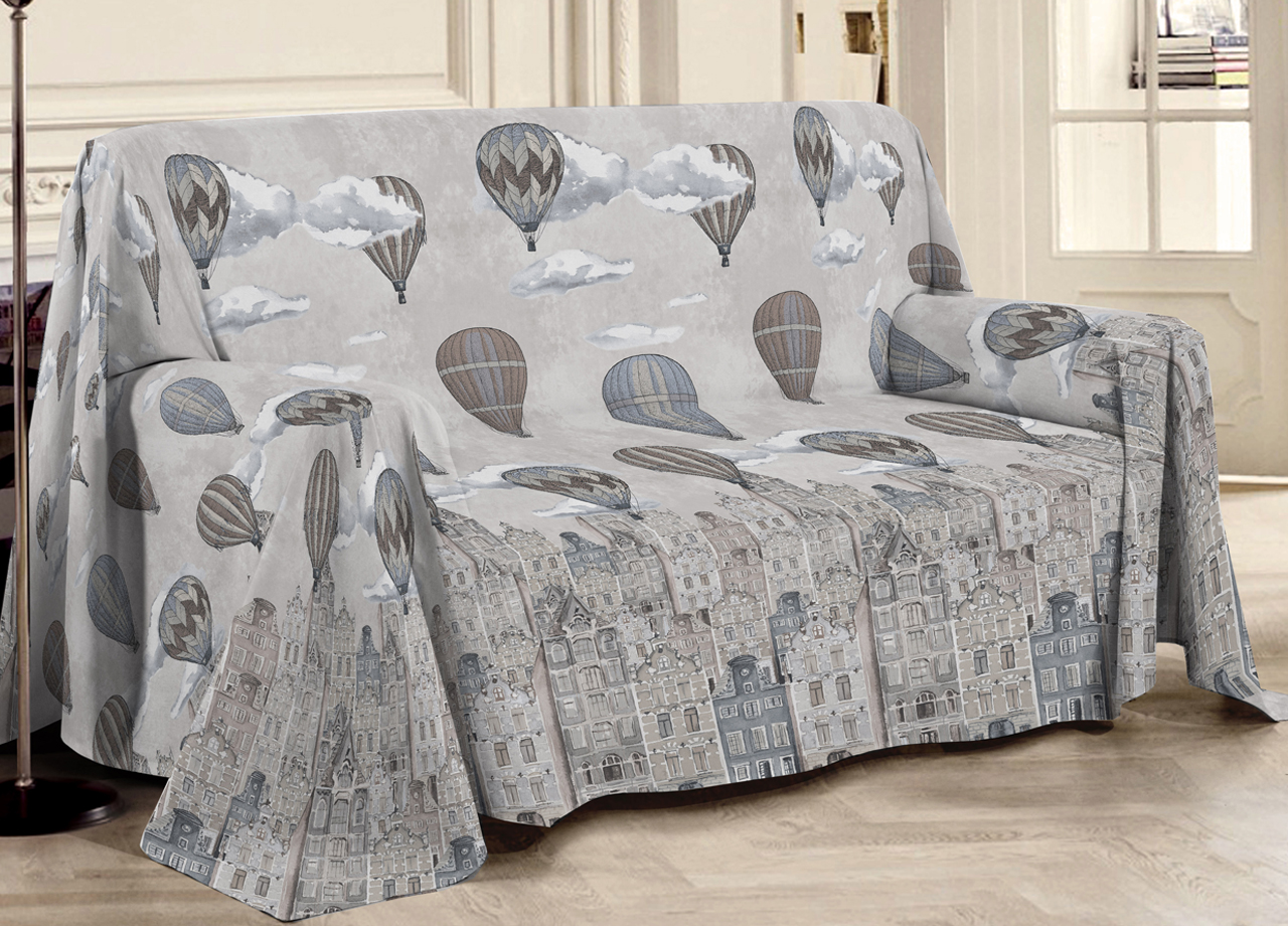 foto del prodotto biancheriaweb telo arredo multiuso linea pensieri delicati in cotone disegno volare beige, misuramatrimonialecolorebeige