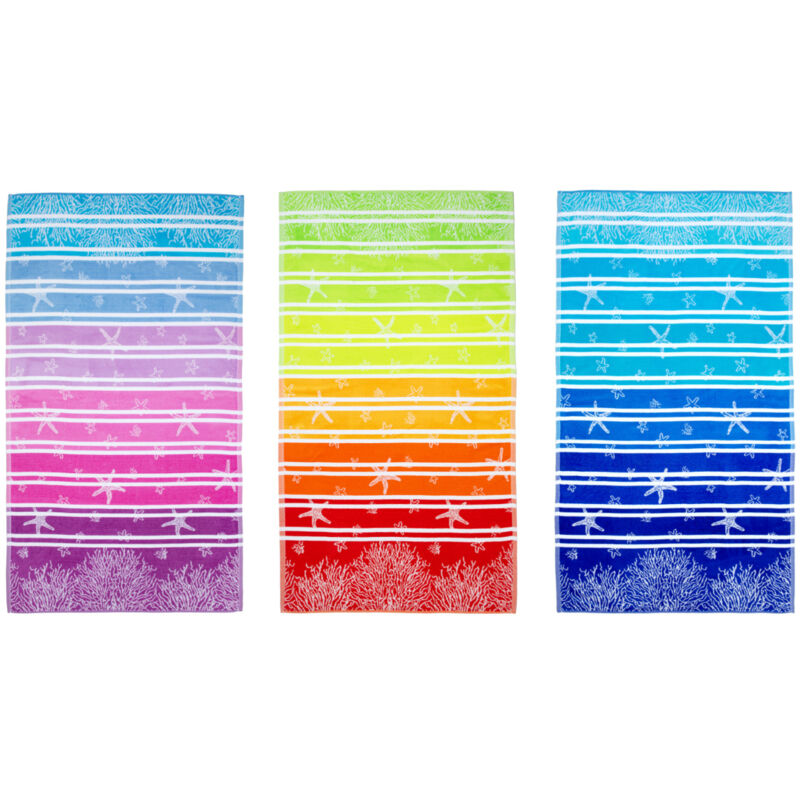 foto del prodotto biancheriaweb telo mare jacquard spugna asciugamano spiaggia disegno lanzarote degrad , misuratelo marecoloremulticolor
