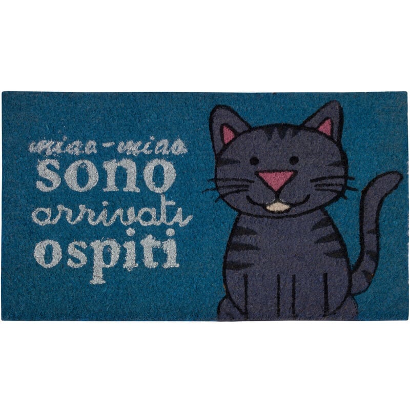 foto del prodotto biancheriaweb zerbino entrata ingresso casa esterno antiscivolo in cocco fortuna dis. gatto