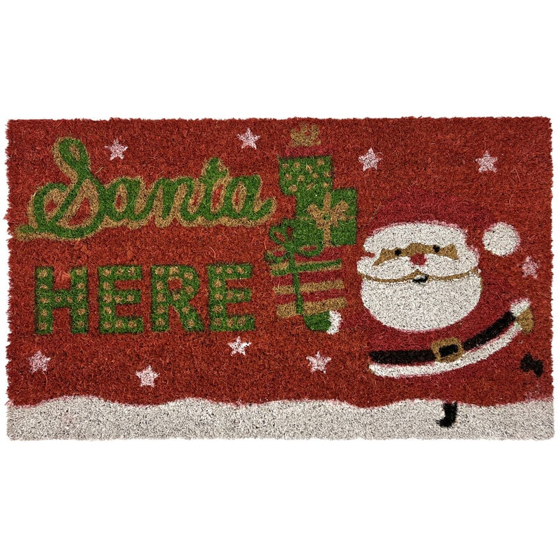 foto del prodotto biancheriaweb zerbino natale cocco ingresso casa esterno antiscivolo natalizio fortuna santa here