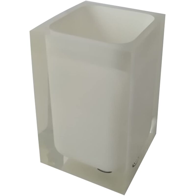 foto del prodotto bianco auckland bagno, misure e peso 11x7,2x7,2 cm 0,29 kg, portaspazzolini in resina trasparente di alta qualit , design r s, fatto a mano, 2