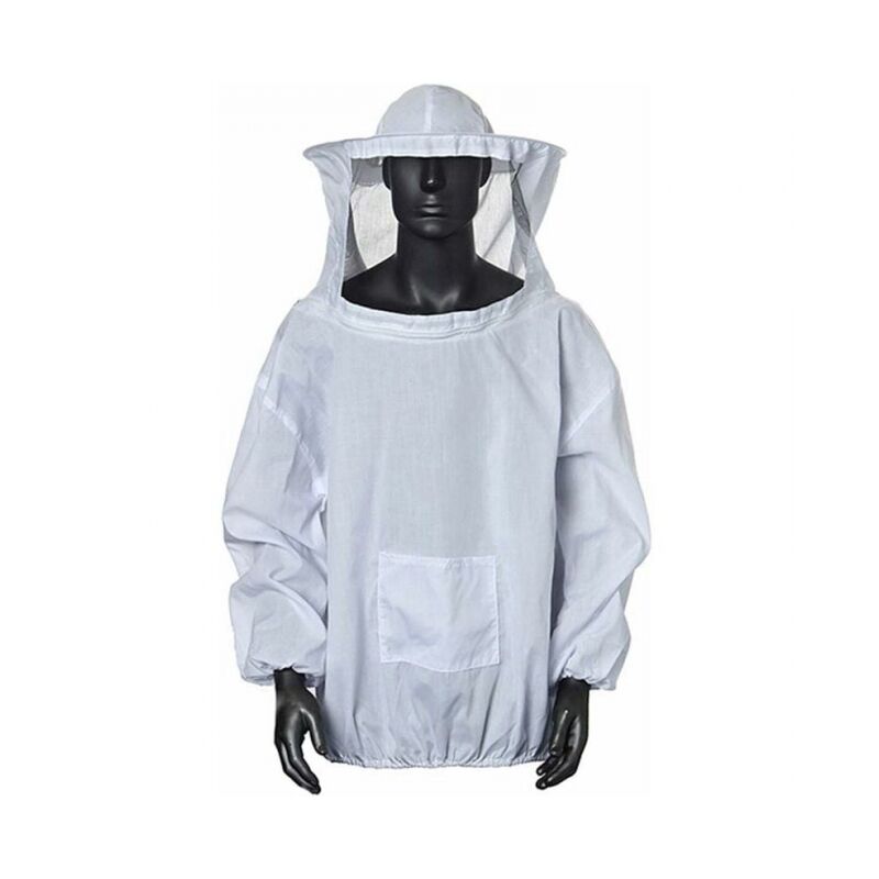 foto del prodotto bianco giacca da apicoltore giacca da apicoltore con cappello abbigliamento professionale per apicoltore apicoltore cappello di protezione per api