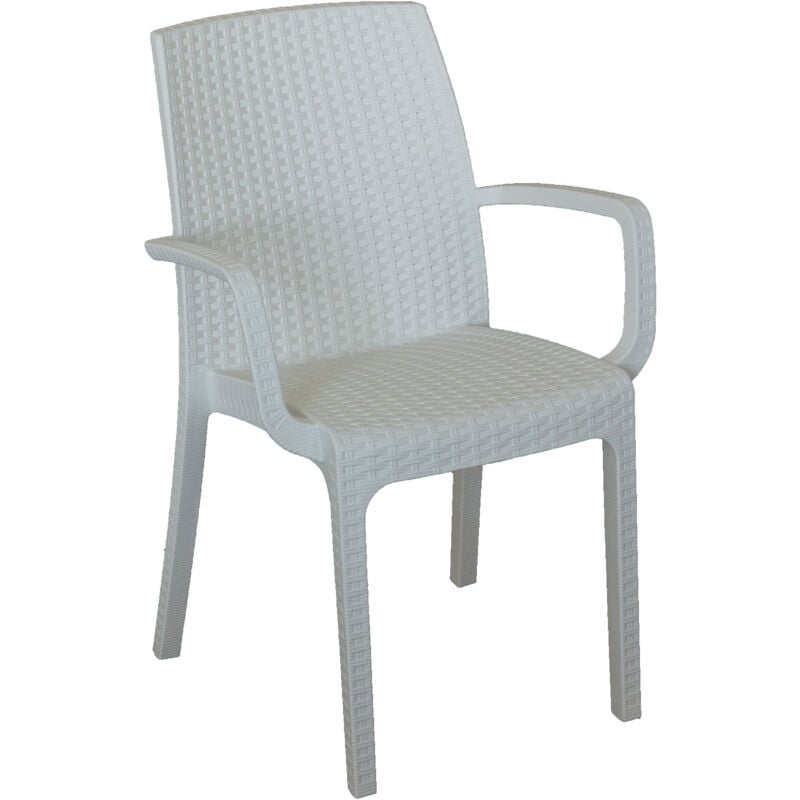 foto del prodotto bica poltroncina indiana bianca 57x59xh86cm impilabile.