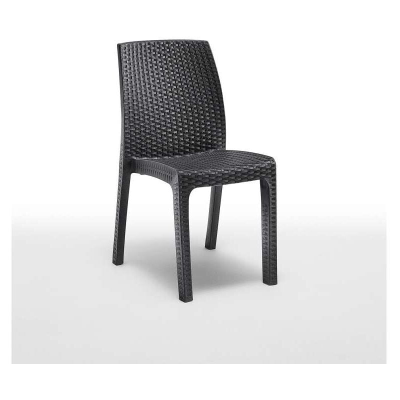foto del prodotto bica sedia da giardino verona effetto rattan antracite elegante e resistente design moderno per esterni 49 x 53,5 x 45,5 cm