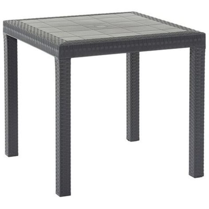 foto del prodotto bica tavolo quadrato 80x80cm per interno ed esterno in polipropilene dallas antracite