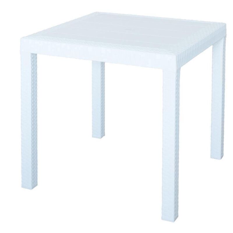 foto del prodotto bica - tavolo quadrato 80x80cm per interno ed esterno in polipropilene dallas bianco