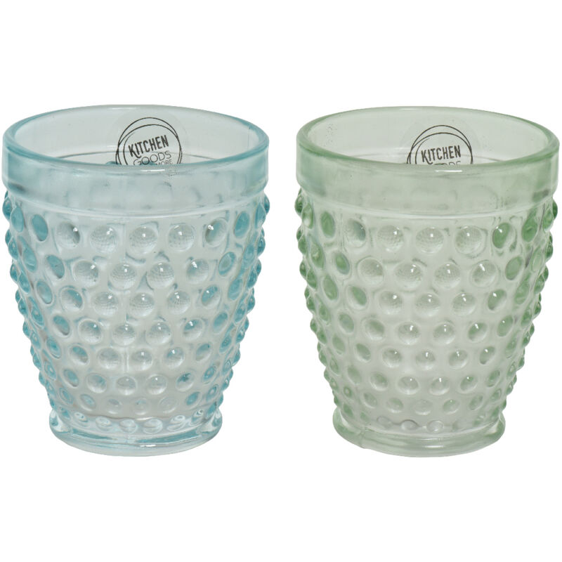 foto del prodotto bicchiere acqua in vetro trasparente spary 2 colori assortiti