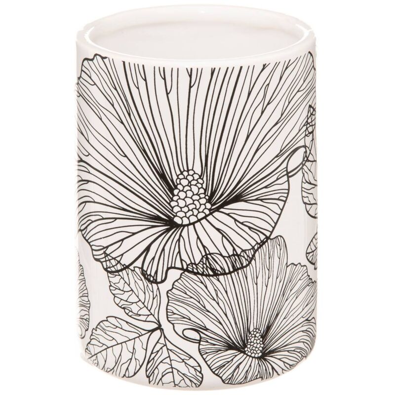 foto del prodotto bicchiere blackflora bianco e nero 5five