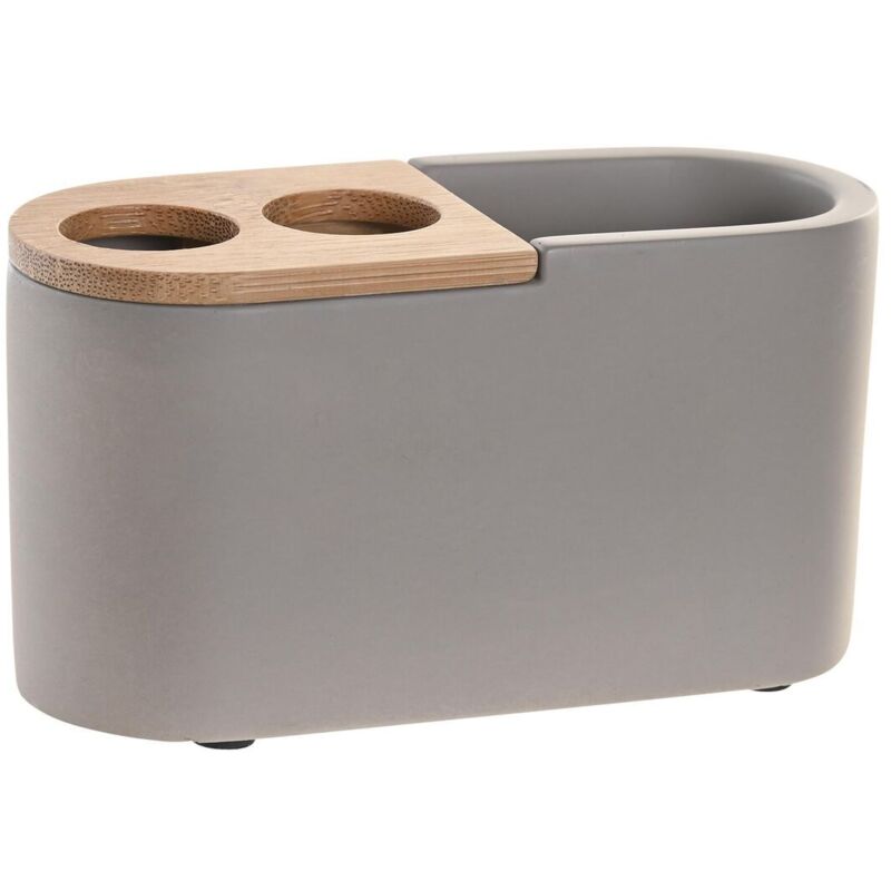 foto del prodotto bicchiere dkd home decor grigio naturale bambù cemento 11 x 4,5 x 6 cm