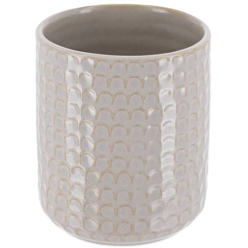foto del prodotto bicchiere in gres laccato a gommalacca beige tendance