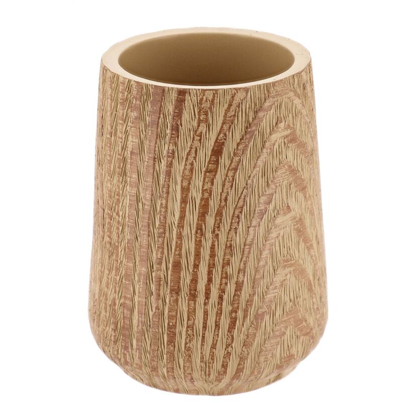 foto del prodotto bicchiere in poliresina effetto legno naturale tendance