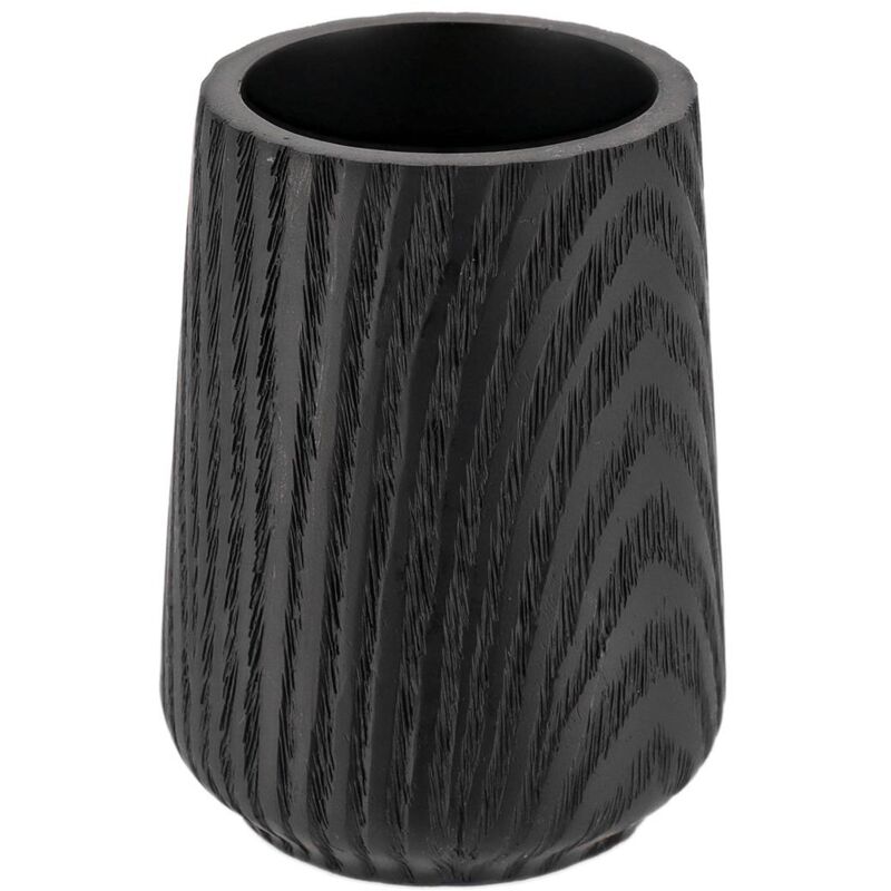 foto del prodotto bicchiere in poliresina effetto legno - nero tendance