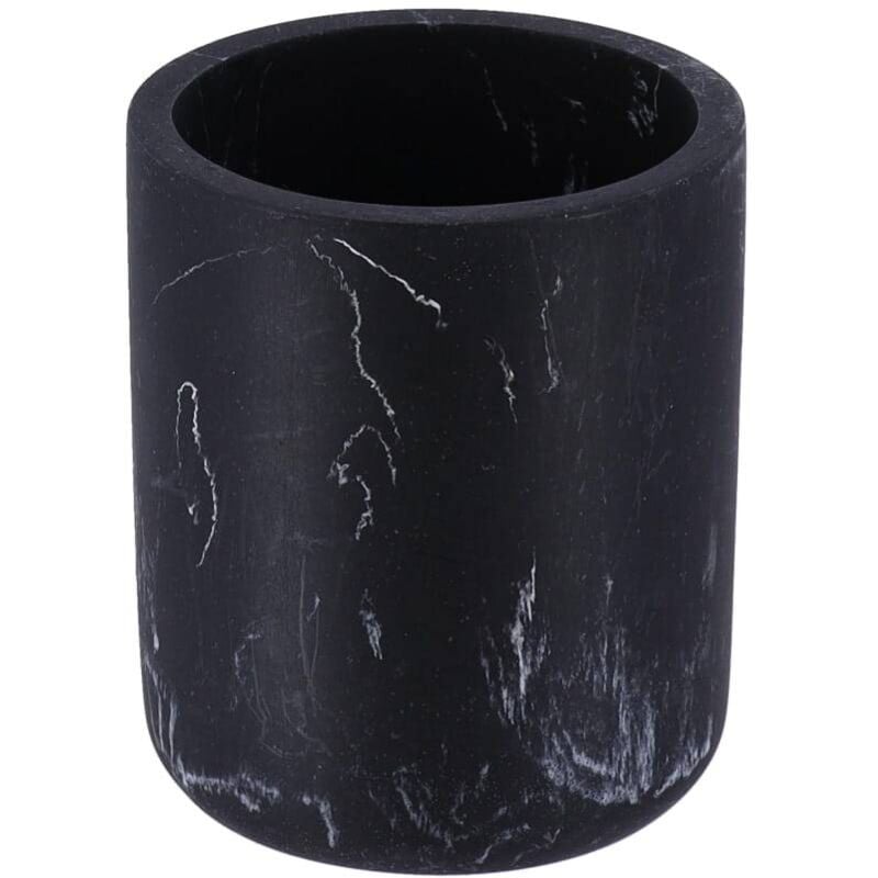 foto del prodotto bicchiere in poliresina marmo nero tendance