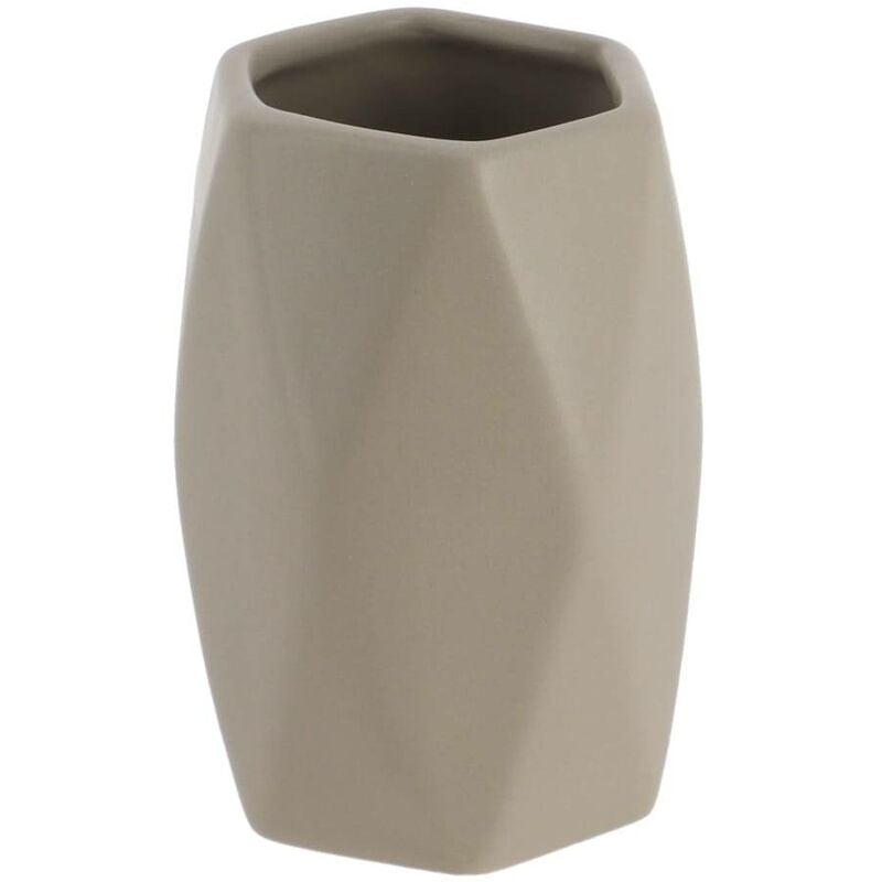foto del prodotto bicchiere in vetro a forma di diamante taupe tendance