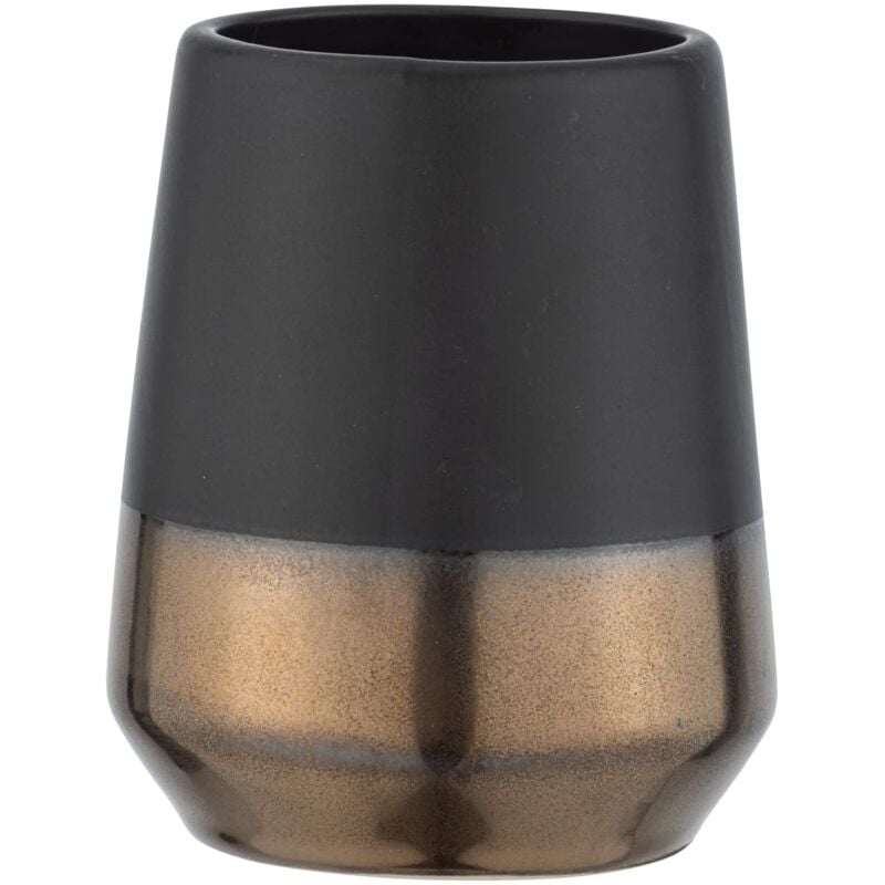 foto del prodotto bicchiere porta spazzolini, ceramica, nero , 8 x 10 x 8 cm wenko