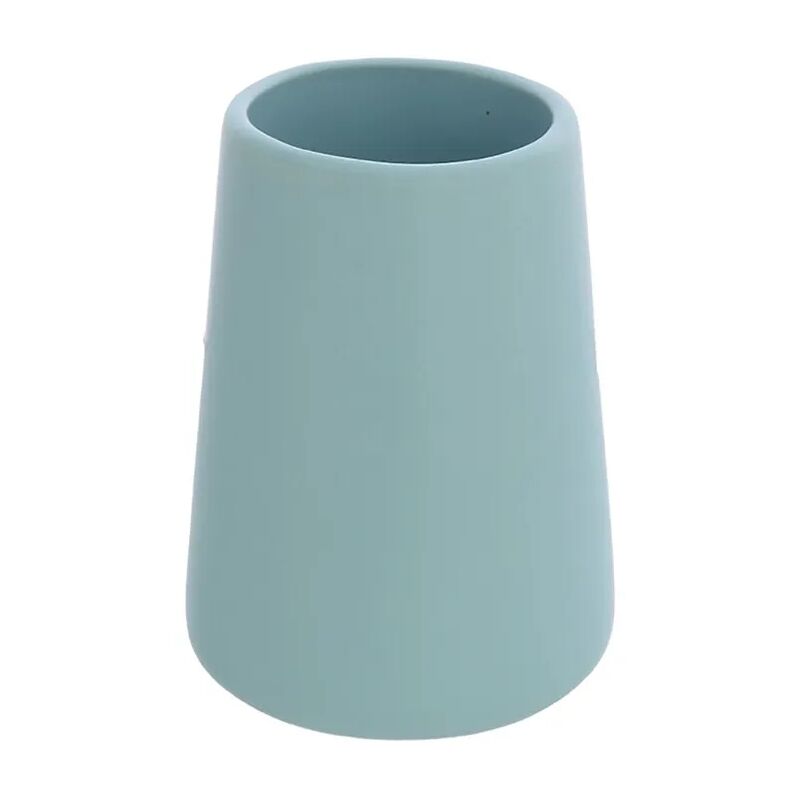 foto del prodotto bicchiere portaspazzolini da appoggio sidney in ceramica turchese pastello