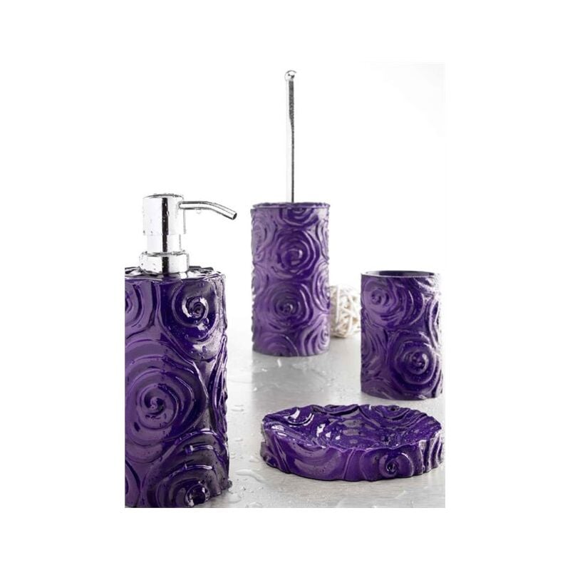 foto del prodotto bicchiere portaspazzolini e portasapone baccarat viola