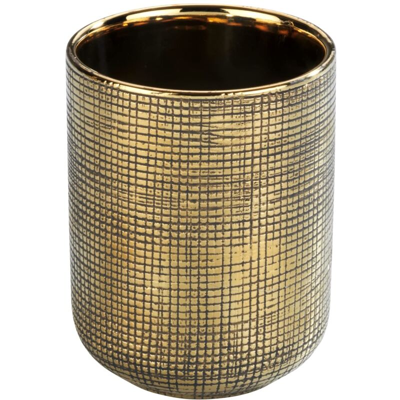 foto del prodotto bicchiere portaspazzolini rivara, pregiato portaspazzolini per spazzolini e dentifricio, in raffinata ceramica, dipinto a mano, 7,5 x 9,5 cm,