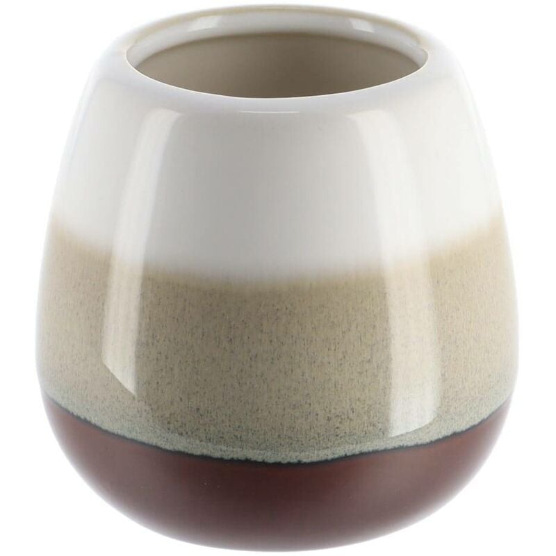 foto del prodotto bicchiere tondo tricolore gres marrone beige tendance