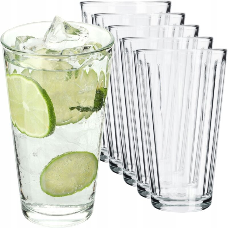 foto del prodotto bicchieri in vetro neutro al calcio, bicchieri da acqua universali, per bevande, mojito, 360 ml, 6 kadax