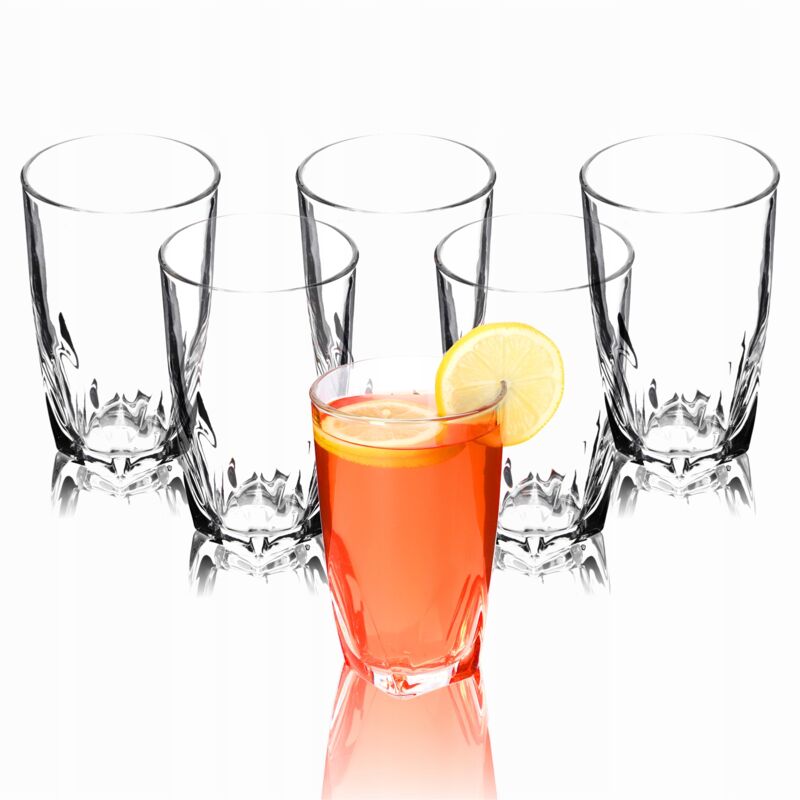 immagine 0 del prodotto bicchieri kadax set da 6, bicchieri per acqua trasparente con base rinforzata, bicchieri per succhi con pareti spesse, bicchieri scanalati, bicchiere