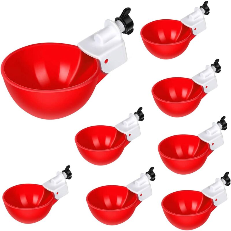 foto del prodotto bicchieri per abbeveratoi automatici in plastica per polli, strumento per bere pollame, distributore di mangime, uscita acqua automatica, adatti per