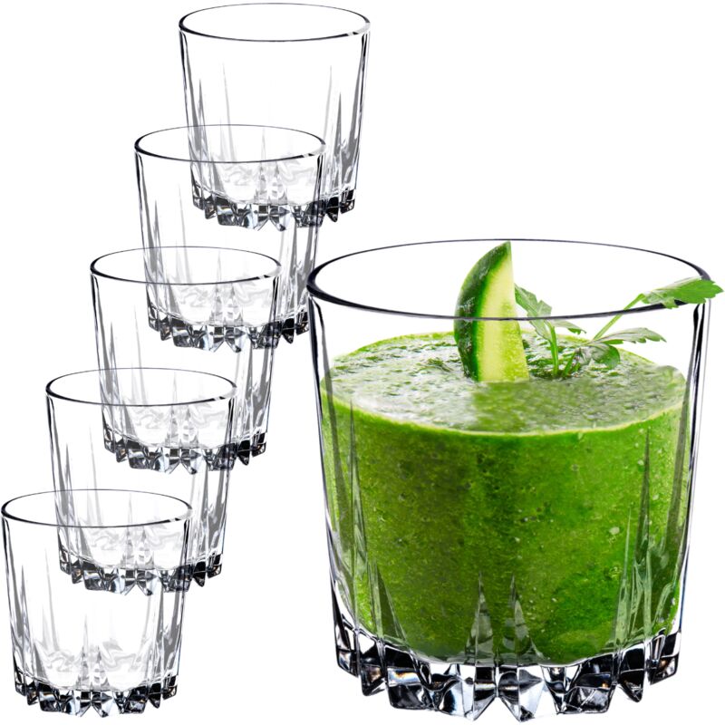 foto del prodotto bicchieri per tutte le occasioni, bicchieri trasparenti per succhi, cocktail, acqua e soda di incomparabile eleganza 300 ml, set da 6 kadax