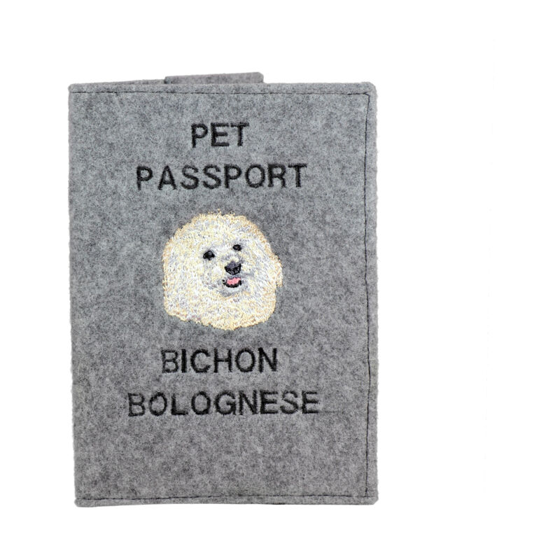foto del prodotto bichon frise, tenerife dog portapassaporto per cani, portadocumenti, regalo per viaggiatori di art dog