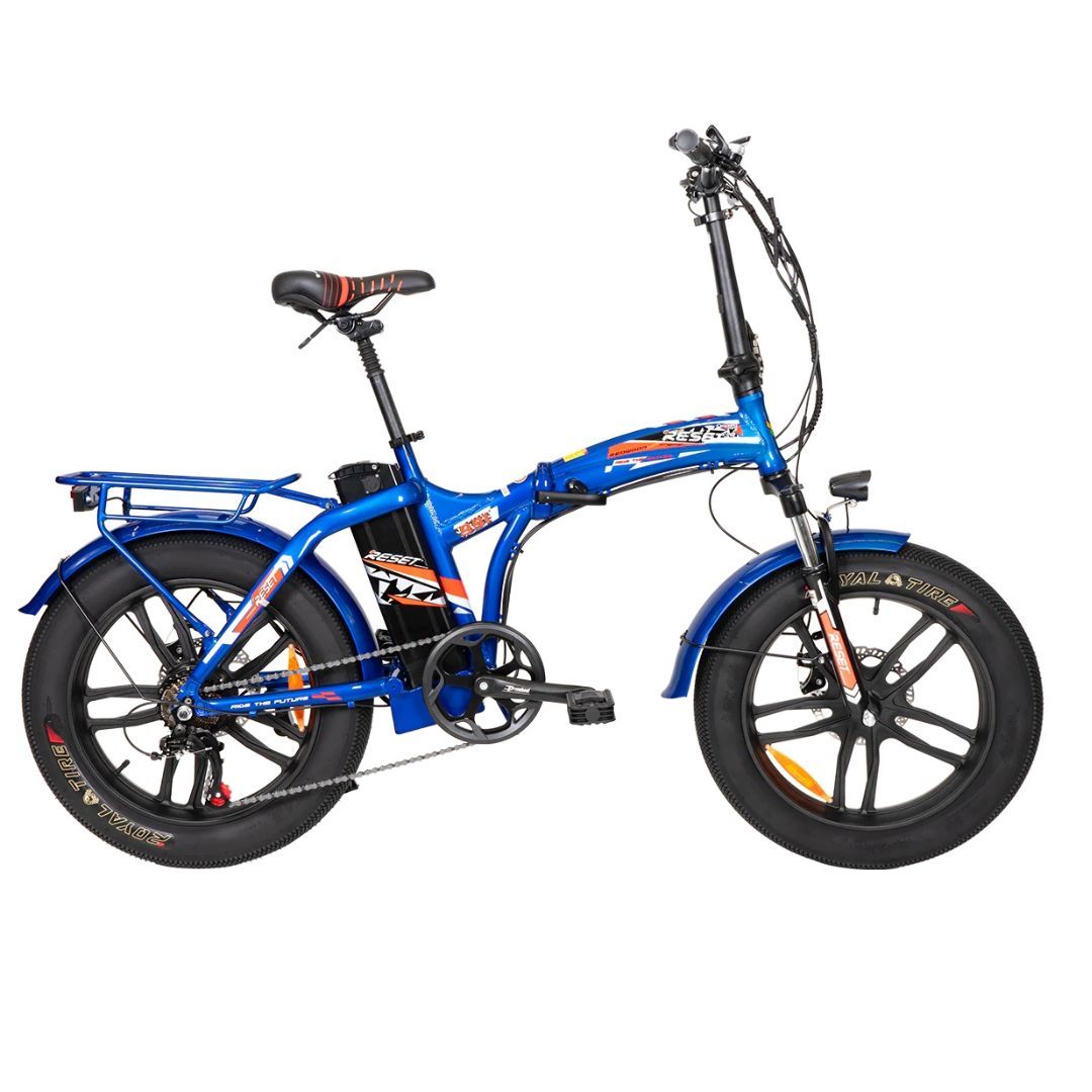foto del prodotto bicicletta elettrica 250w reset new 991s blu lucido