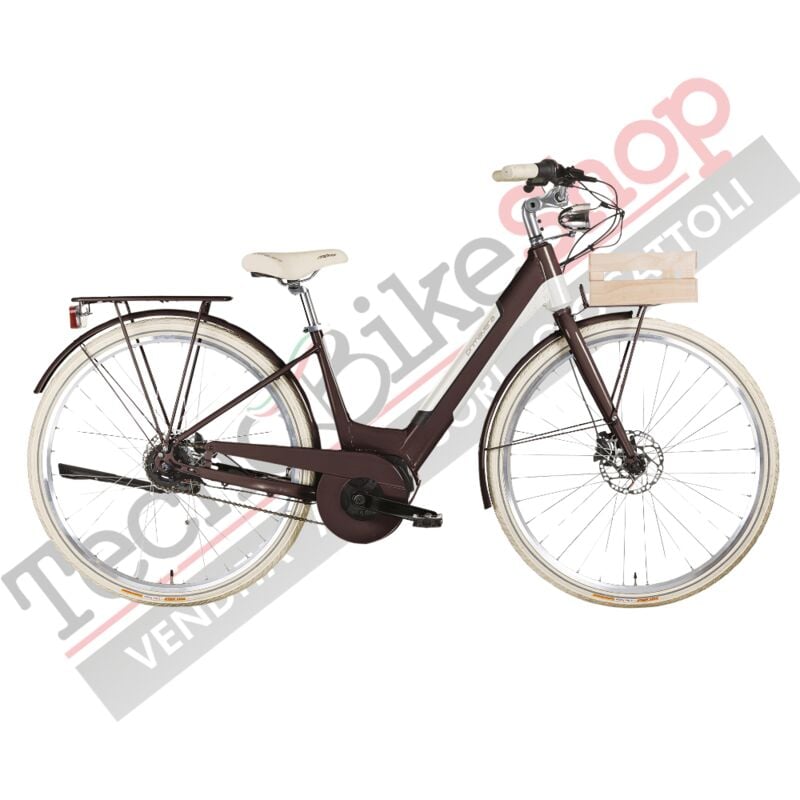 foto del prodotto bicicletta elettrica a pedalata assistita mbm e primavera sport donna 28 marrone matt chocolate 