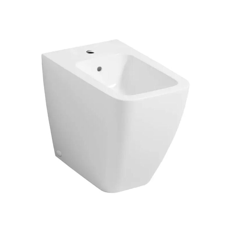 foto del prodotto bidet a terra filo parete in ceramica bianca serie icon square geberit