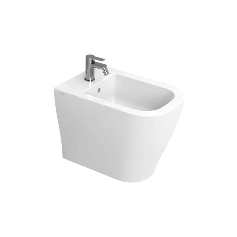 foto del prodotto bidet a terra filo parete in ceramica bianca serie mirto ceramica dolomite
