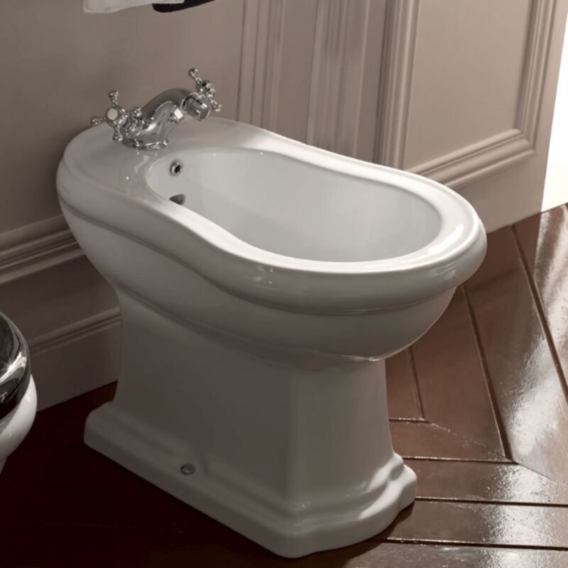 foto del prodotto bidet a terra tradizionale kerasan retrò bianco lucido