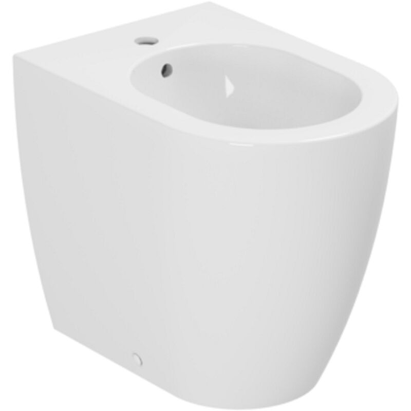 foto del prodotto bidet comoda filomuro cm. 53x36 bianco lucido di ceramica azzurra